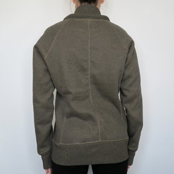 The North Face Olive Green Brown Cowl Neck Sweatshirt - Picture 6 of 7